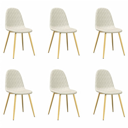 Chaises à manger lot de 6 blanc crème velours