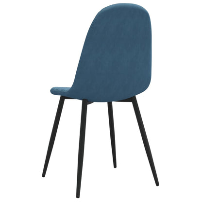 Chaises à manger lot de 6 bleu velours