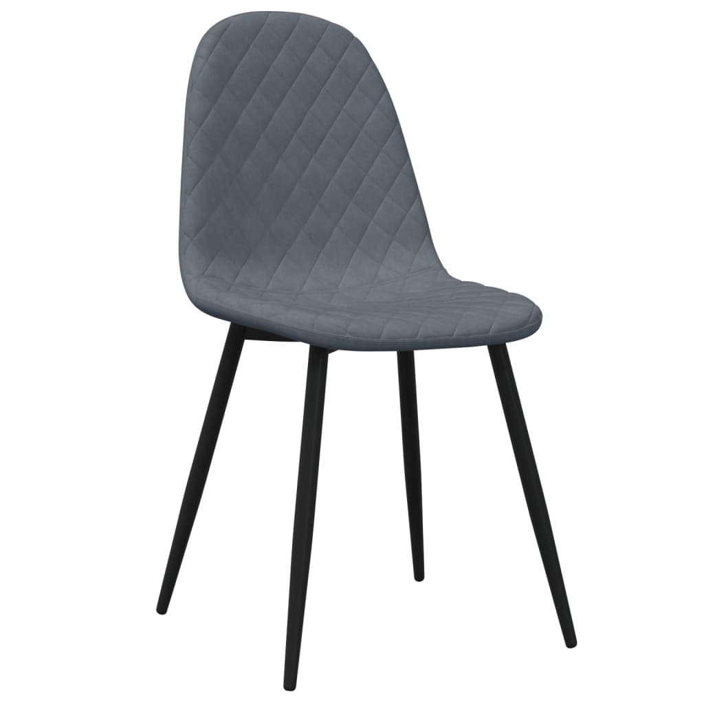 Chaises à manger lot de 6 gris foncé velours