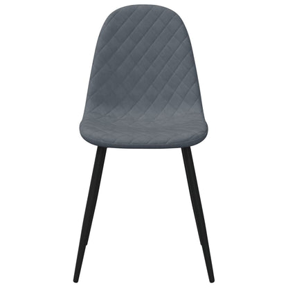 Chaises à manger lot de 6 gris foncé velours