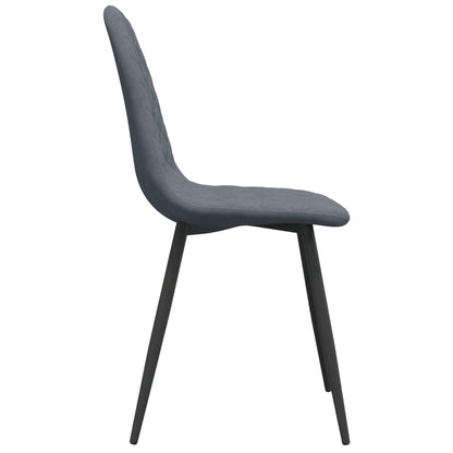 Chaises à manger lot de 6 gris foncé velours