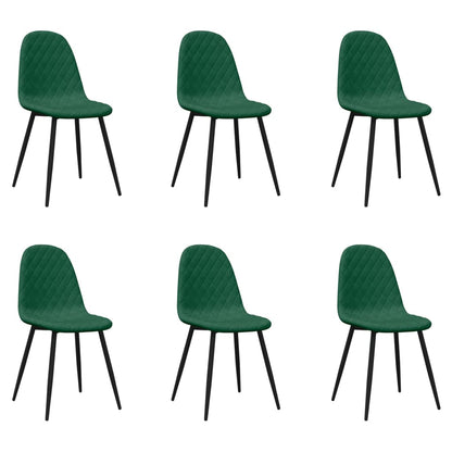 Chaises à manger lot de 6 vert foncé velours