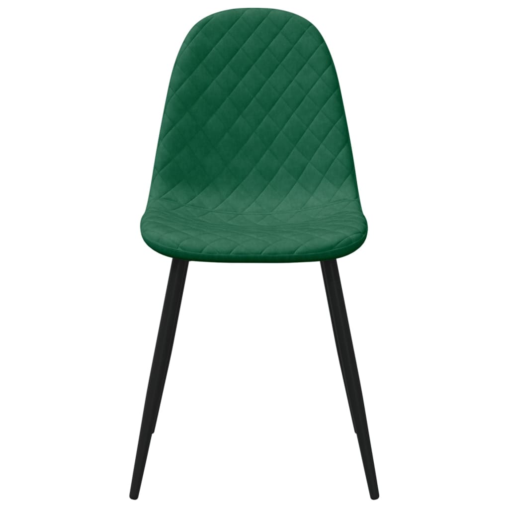 Chaises à manger lot de 6 vert foncé velours