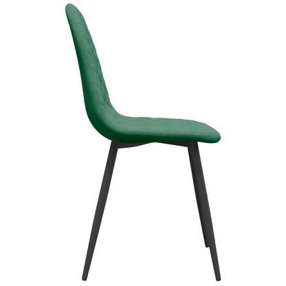 Chaises à manger lot de 6 vert foncé velours