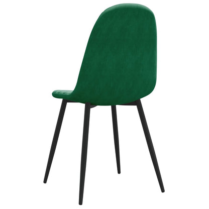 Chaises à manger lot de 6 vert foncé velours