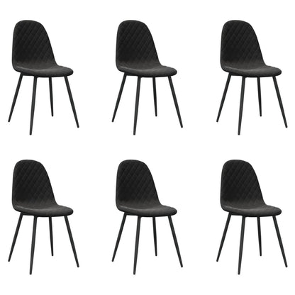 Chaises à manger lot de 6 noir velours