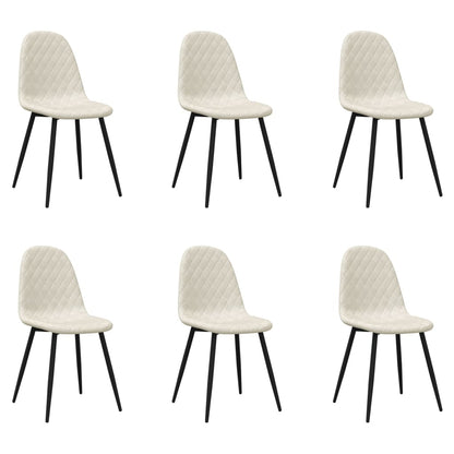 Chaises à manger lot de 6 blanc crème velours