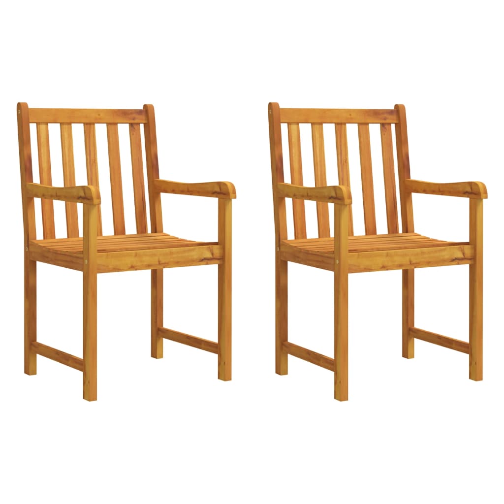 Chaises de jardin lot de 2 Bois d'acacia solide