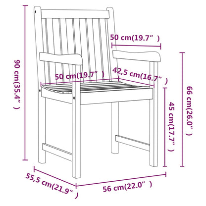 Chaises de jardin lot de 2 Bois d'acacia solide