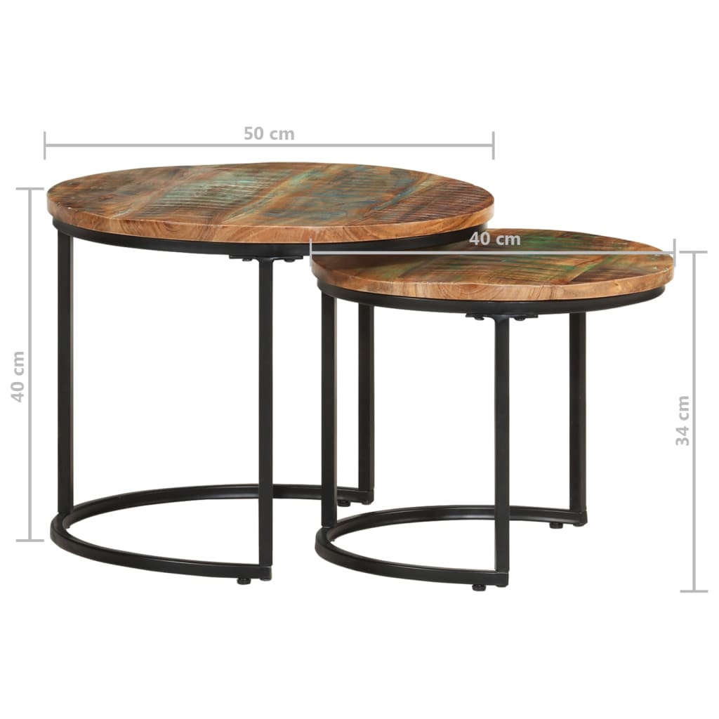 Tables gigognes 2 pcs Bois de récupération massif