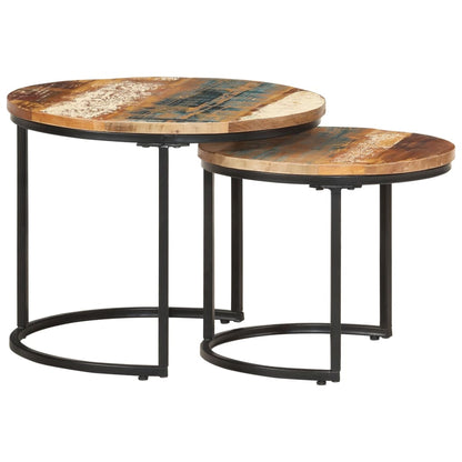 Tables gigognes 2 pcs Bois de récupération massif