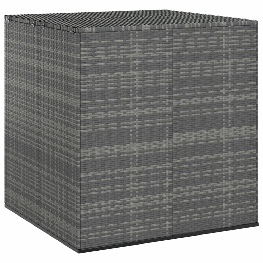 Boîte à coussins de jardin Résine tressée 100x97,5x104 cm Gris