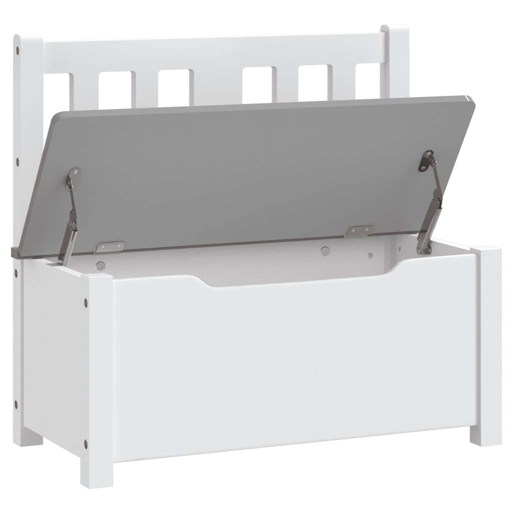 Banc de rangement pour enfants Blanc et gris 60x30x55 cm MDF