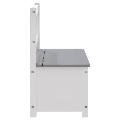 Banc de rangement pour enfants Blanc et gris 60x30x55 cm MDF