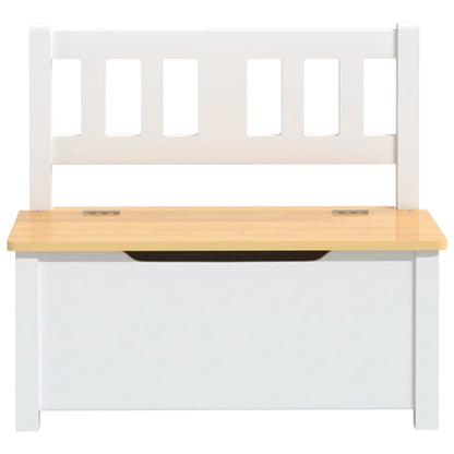 Banc de rangement pour enfants Blanc et beige 60x30x55 cm MDF