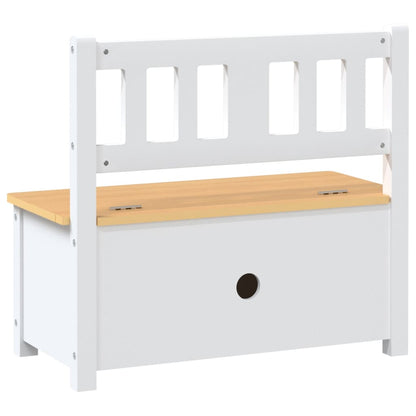 Banc de rangement pour enfants Blanc et beige 60x30x55 cm MDF