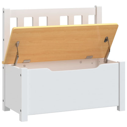 Banc de rangement pour enfants Blanc et beige 60x30x55 cm MDF