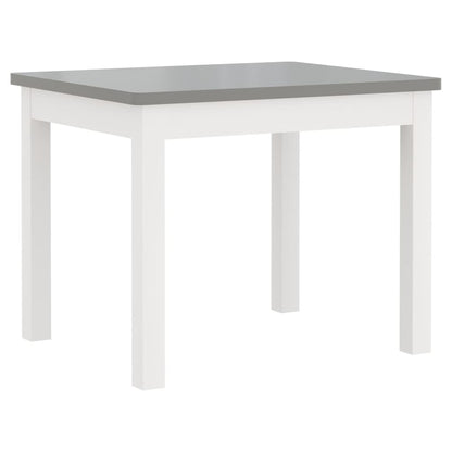 Ensemble de table et chaises enfants 3 pcs Blanc et gris MDF