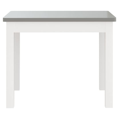 Ensemble de table et chaises enfants 3 pcs Blanc et gris MDF