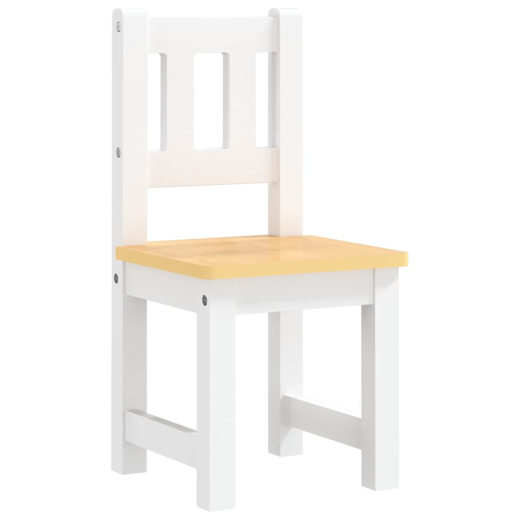 Ensemble de table et chaises pour enfants 3 pcs Blanc et beige