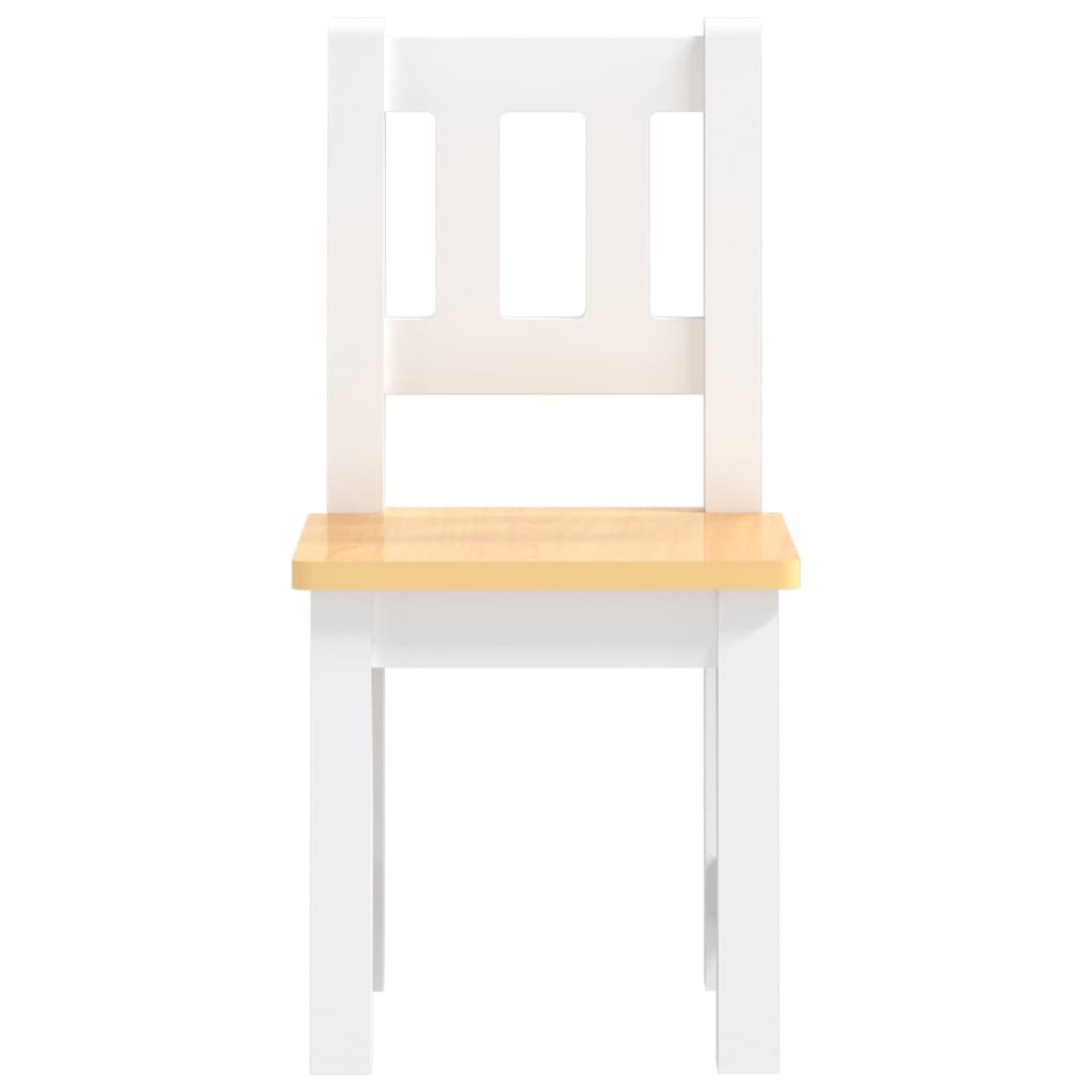 Ensemble de table et chaises pour enfants 3 pcs Blanc et beige