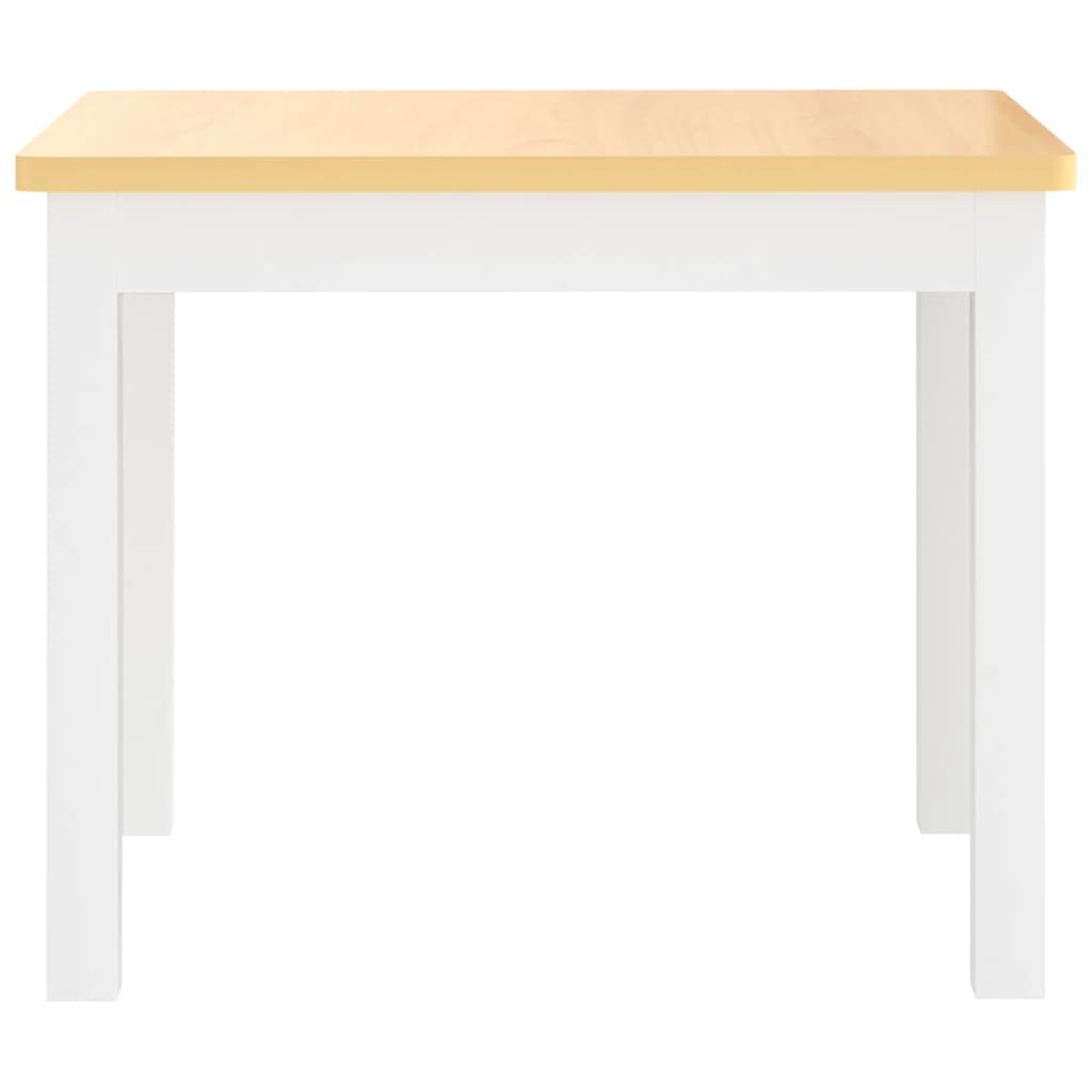 Ensemble de table et chaises pour enfants 3 pcs Blanc et beige