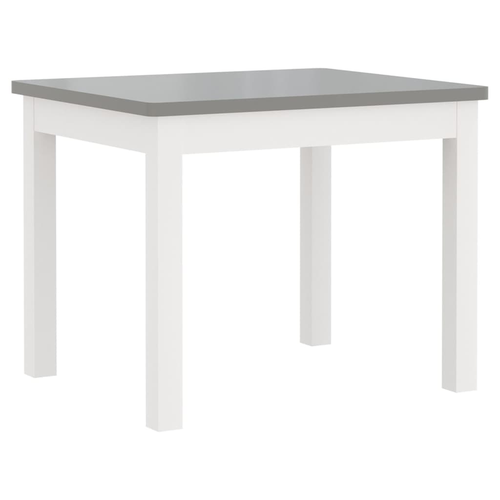 Ensemble de table et chaises enfants 4 pcs Blanc et gris MDF