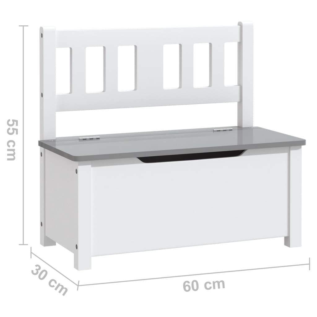 Ensemble de table et chaises enfants 4 pcs Blanc et gris MDF