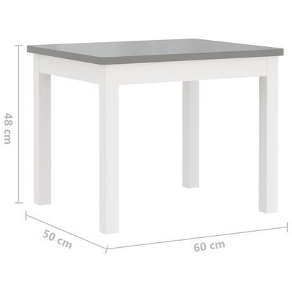 Ensemble de table et chaises enfants 4 pcs Blanc et gris MDF