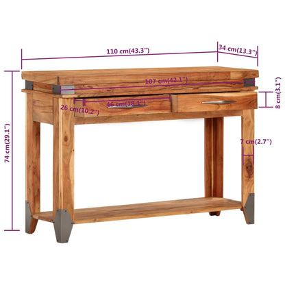 Table console 110x34x74 cm Bois d'acacia massif