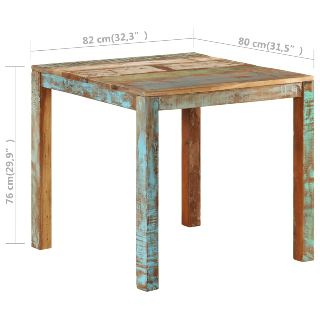 Table à manger 82x80x76 cm Bois de récupération massif