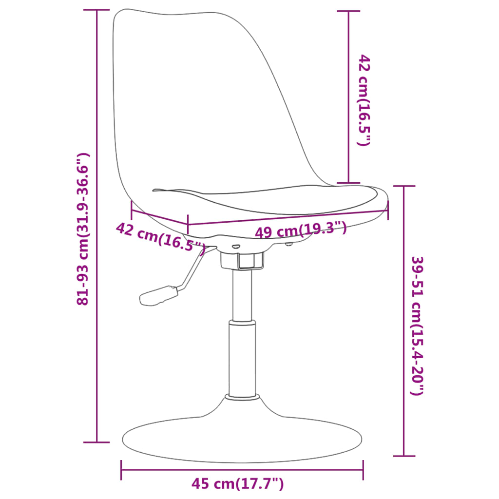 Chaises pivotantes à manger lot de 4 taupe tissu