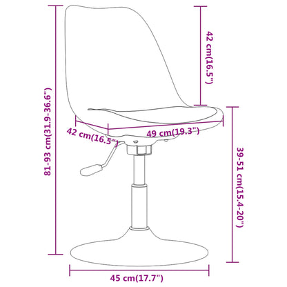 Chaises pivotantes à manger lot de 4 taupe tissu