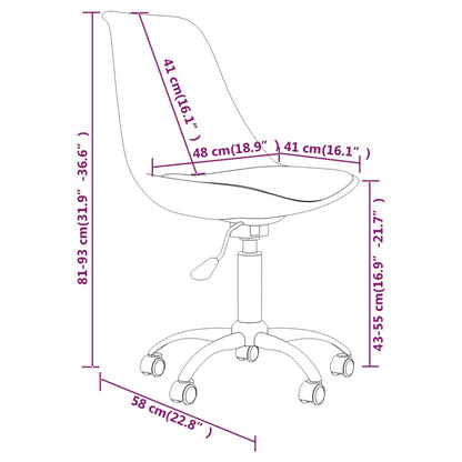 Chaises pivotantes à manger lot de 2 Gris foncé Tissu