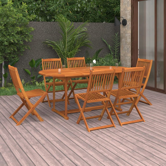 Ensemble à manger de jardin 7 pcs bois massif d'acacia