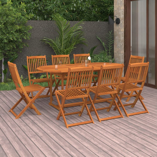 Ensemble à manger de jardin 9 pcs bois massif d'acacia