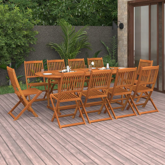 Ensemble à manger de jardin 11 pcs 220x90x75 cm bois d'acacia