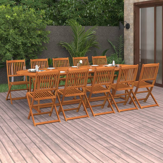 Ensemble à manger de jardin 11 pcs 280x90x75 cm bois d'acacia