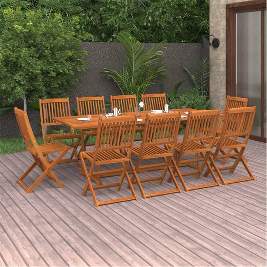 Ensemble à manger de jardin 11 pcs 220x90x75 cm bois d'acacia