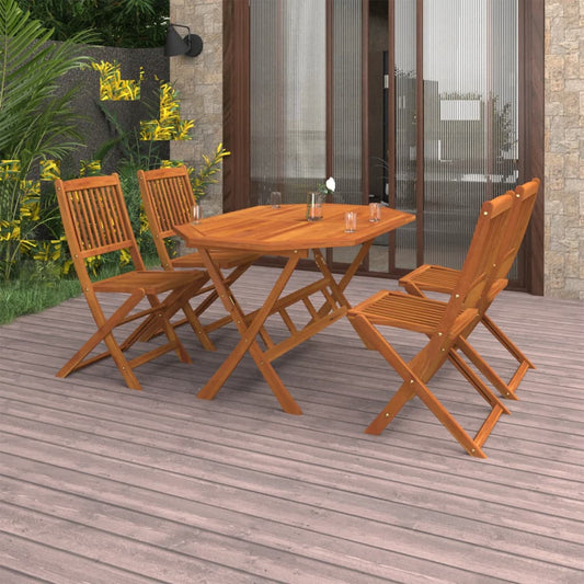 Ensemble à manger de jardin 5 pcs Bois d'acacia solide