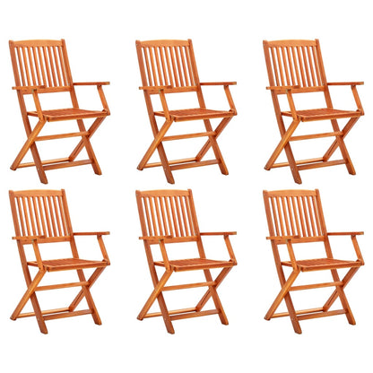 Chaises de jardin pliables lot de 6 Bois d'eucalyptus massif