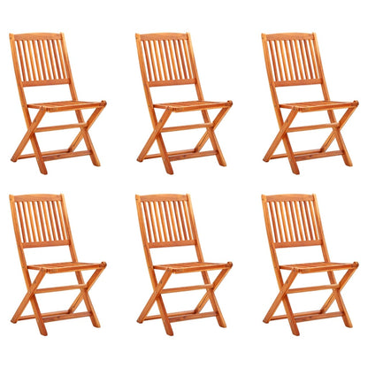 Chaises de jardin pliables lot de 6 Bois d'eucalyptus massif