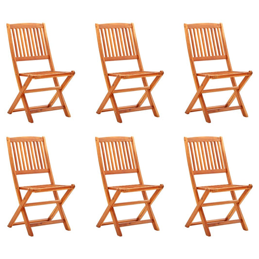 Chaises de jardin pliables lot de 6 Bois d'eucalyptus massif