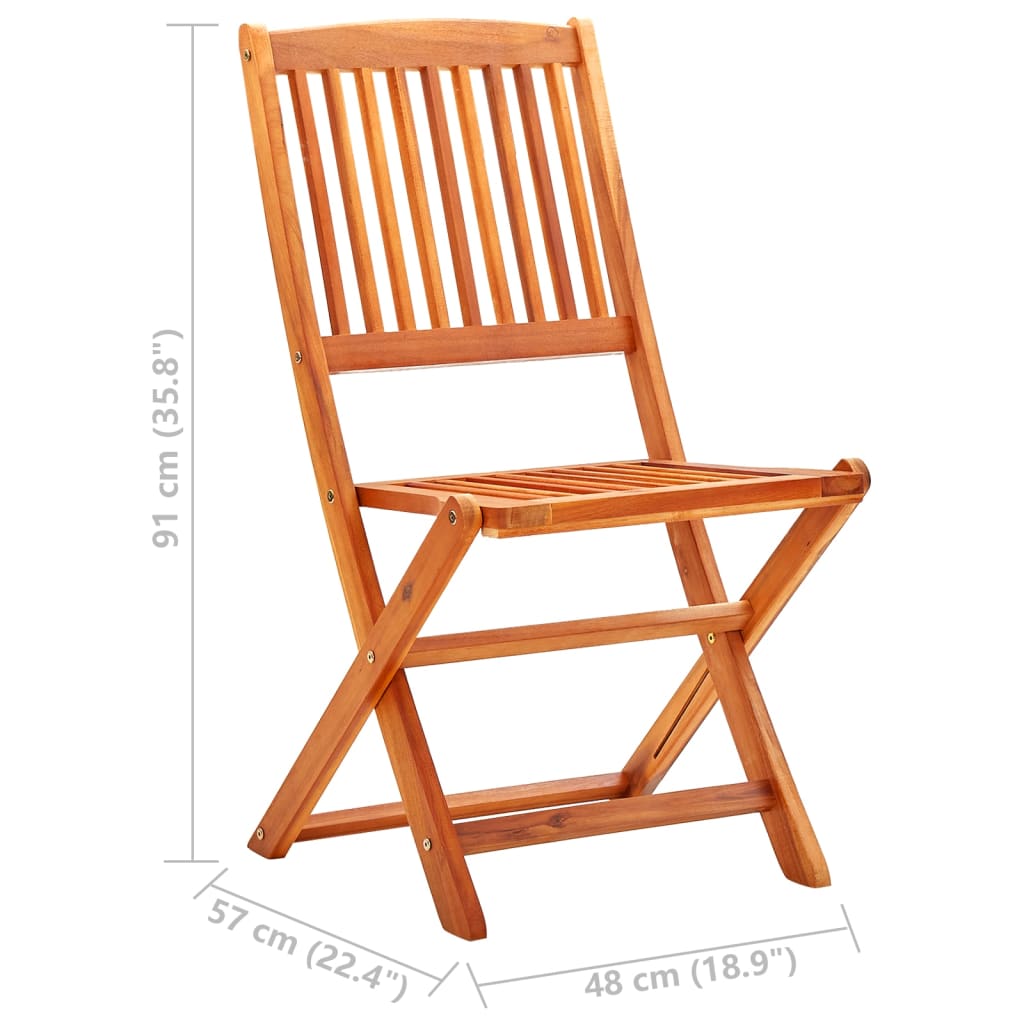 Chaises de jardin pliables lot de 6 Bois d'eucalyptus massif