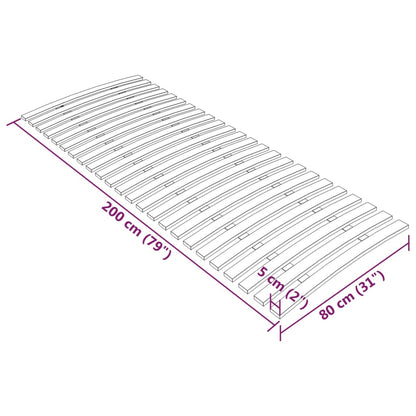 Sommier à lattes avec 24 lattes 80x200 cm