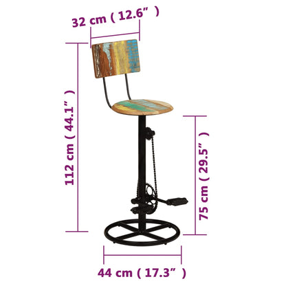 Tabourets de bar lot de 2 bois de récupération massif