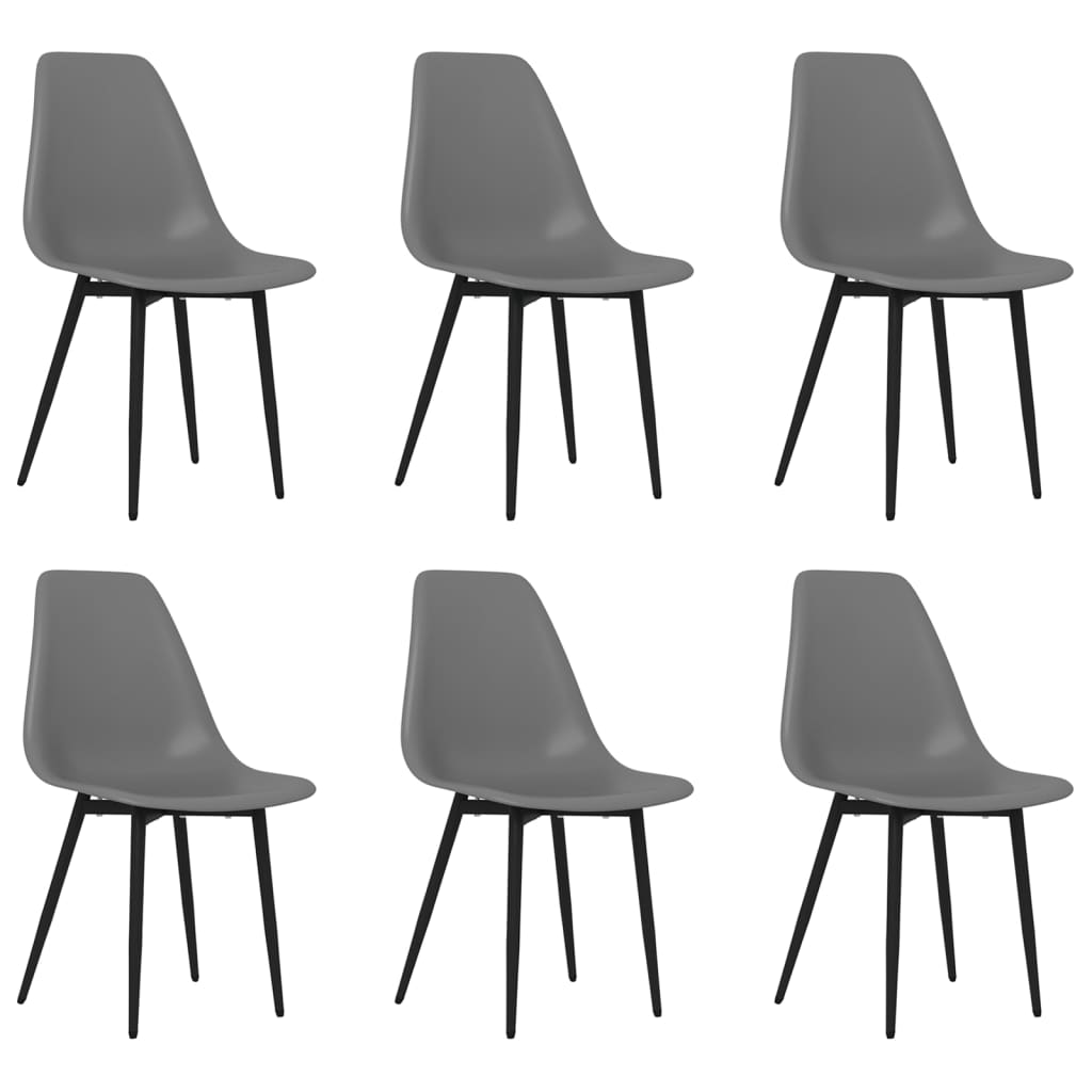 Chaises à manger lot de 6 gris PP