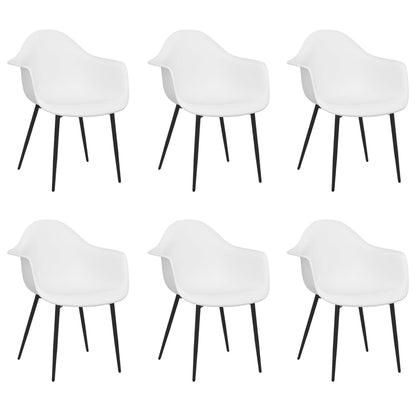 Chaises à manger lot de 6 blanc PP