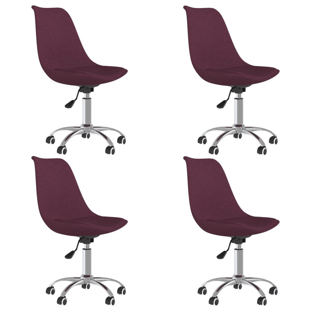 Chaises pivotantes à manger lot de 4 violet tissu