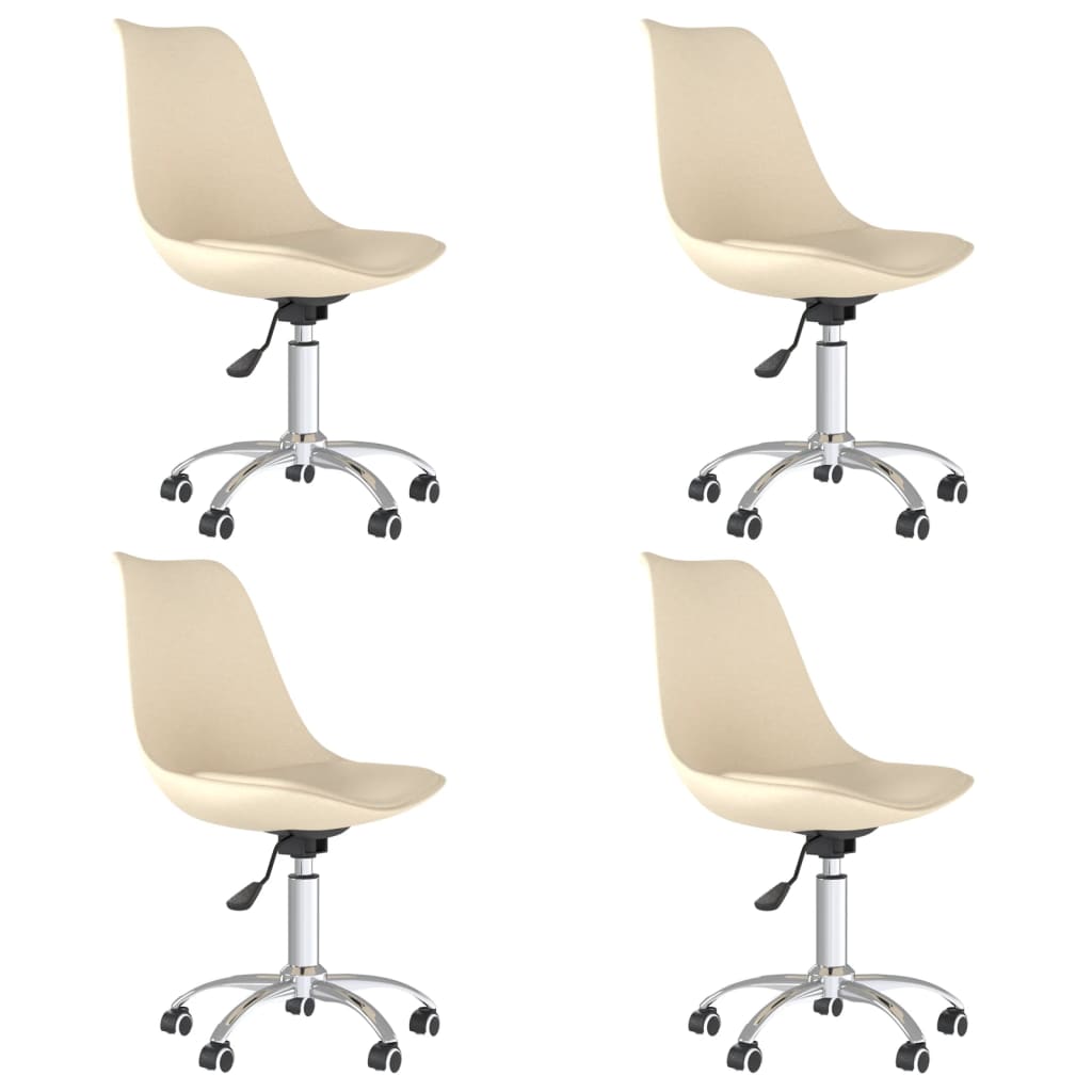 Chaises pivotantes à manger lot de 4 Crème Tissu